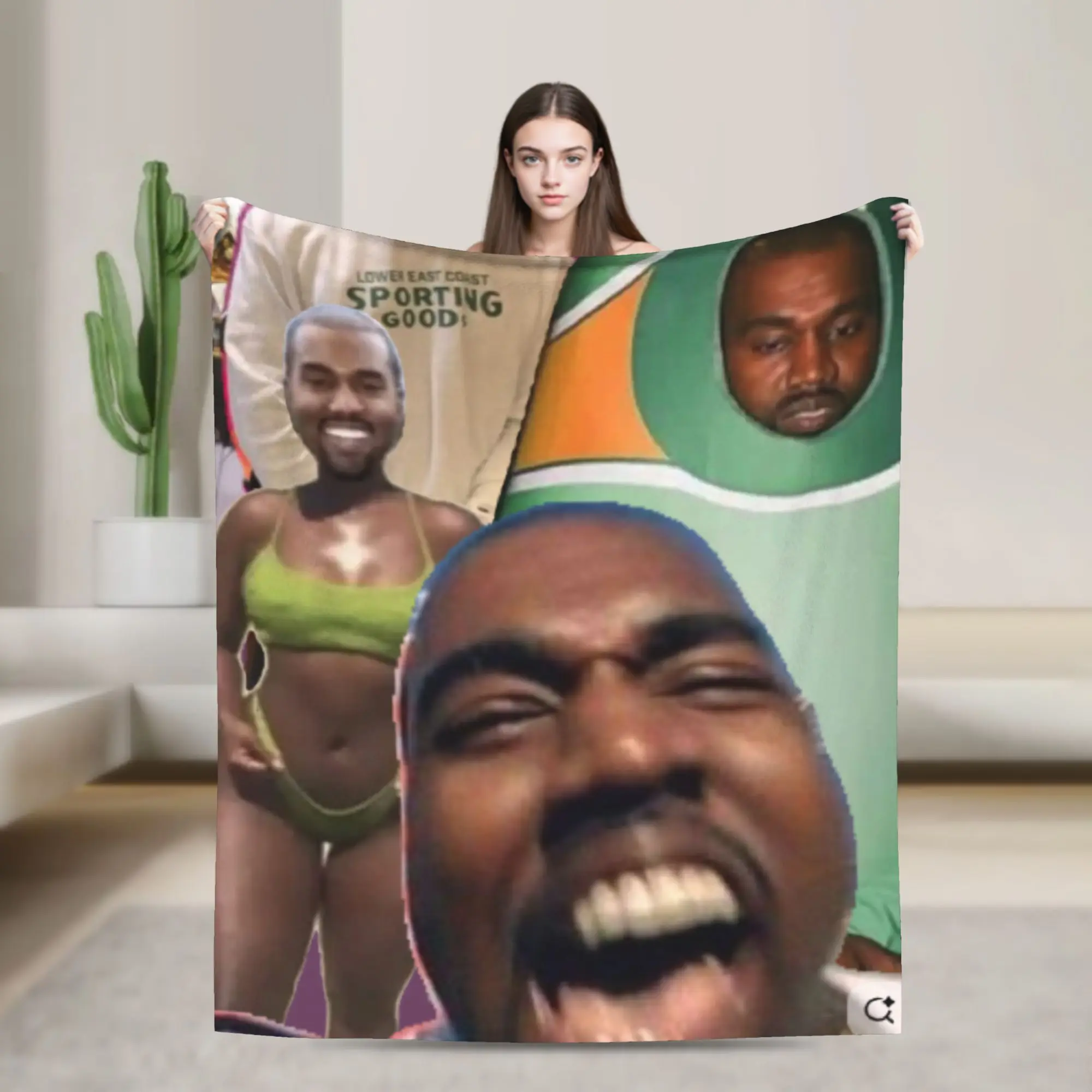 k-kanyes w-wests funny meme Throw Blanket for Couch Cozy Plush Blanket 50x60 Inches Multiple Sizes Bedspread for All Seasons