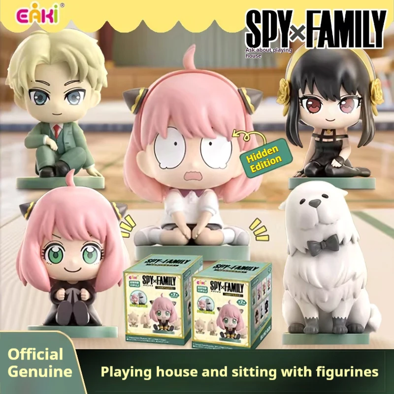 Auténtica serie EAKI Spy Family Sitting, caja ciega sorpresa, figura de juguete Anya, Mini muñeca bonita de dibujos animados, adorno decorativo de escritorio