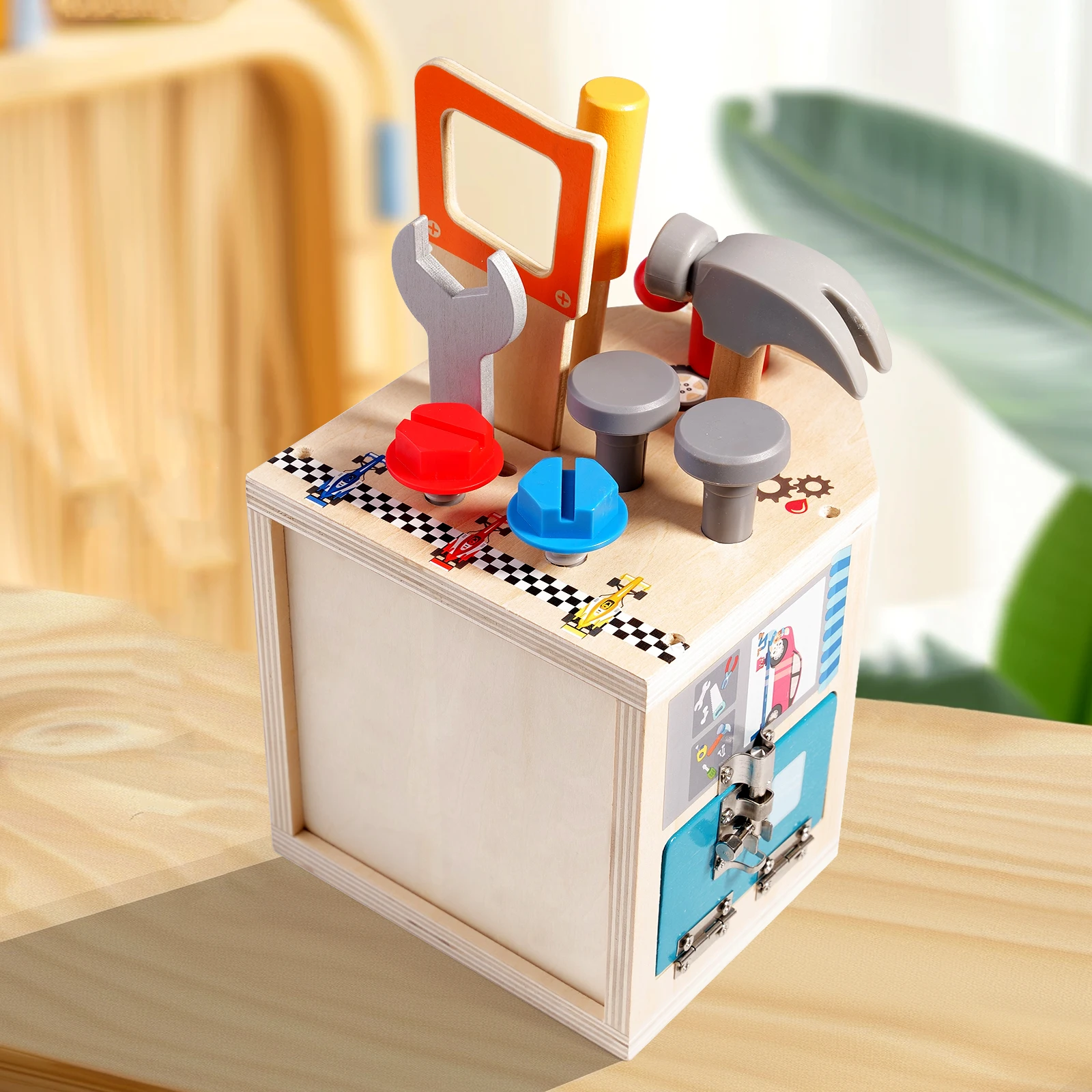 مجموعة أدوات خشبية، أداة صيانة محاكاة، إصلاح التظاهر، لعب الأطفال، تعليم مونتيسوري، لوحة مشغولة للتعليم في مرحلة ما قبل المدرسة