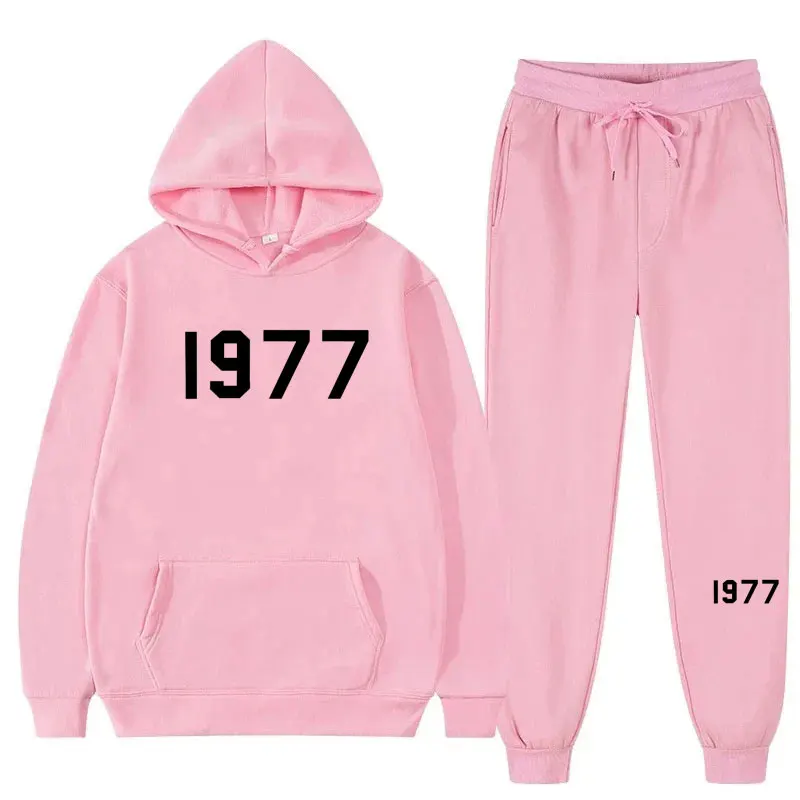 Frühling und Herbst neuer koreanischer Stil Anzug Herren-und Damen bekleidung klassische mehrfarbige Hoodie-Hose zweiteilige Promotion