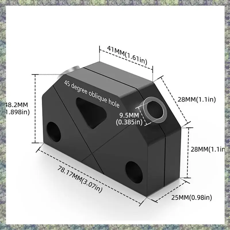 WON Localizzatore di punzoni obliqui da 45 gradi Localizzatore di foratura per la lavorazione del legno Assistente di punzonatura Posizionamento Strumenti per la lavorazione del legno 8.0Mm Dur