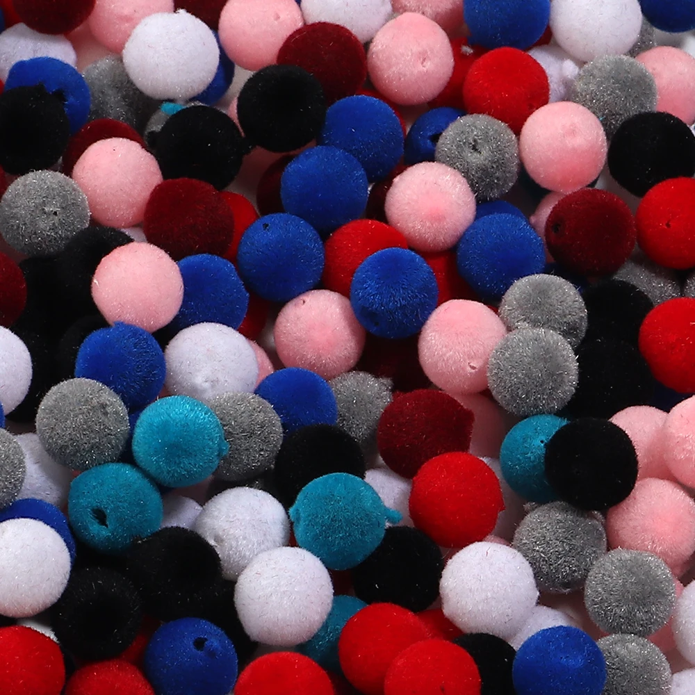 

100Pcs/Lot Resin Beads 8/10mm Round Colorful Velvet Loose Spacers Beads for Jewelry Making DIY Bracelet Necklace Accessories