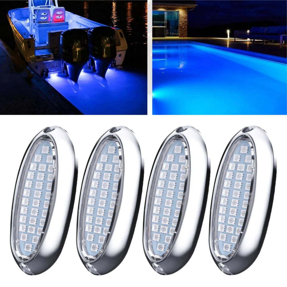 

4PCS Boat Interior Marine Lights Underwater Waterproof Sailboat Lighting Transom Pool Courtesy Boat Deck Light