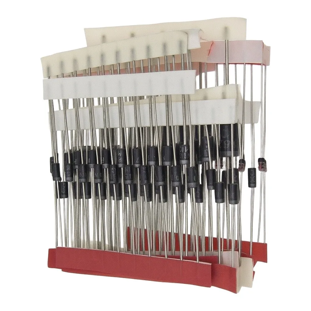 100Pcs Diode Kit 1N4148 1N4007 1N5819 1N5399 1N5408 1N5822 FR107 FR207 for Electrical Repairs  100Pcs Diode Kit