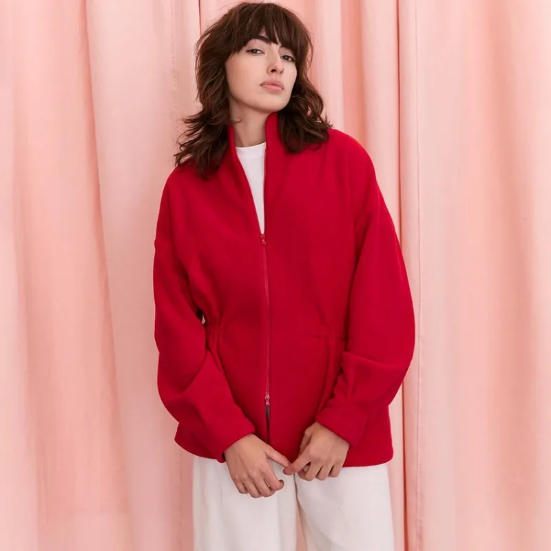 Womens Stand Collar Zip Up Long Sleeve Jacket Solid Color Casual Elegant Chic Fall Winter 2026 New Trendy Outerwear Classy Soft