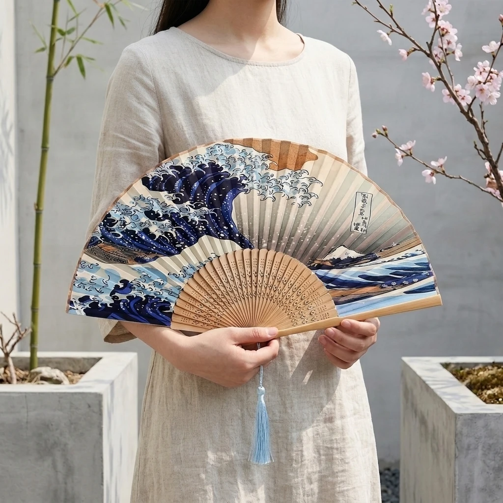 Handheld Folding Ancient Style Fan, Portable And Beautiful, With Tassel To Enhance Atmosphere, Great Prop For Photos