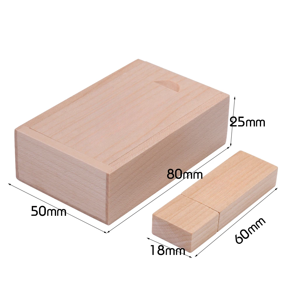 Tự Do Tùy Chỉnh LOGO Chụp Ảnh Bằng Gỗ USB 2.0 Flash Drive 32GB Camera Bút 64GB Thẻ Nhớ 128GB Cưới hộp Quà Tặng 10 Cái/lốc
