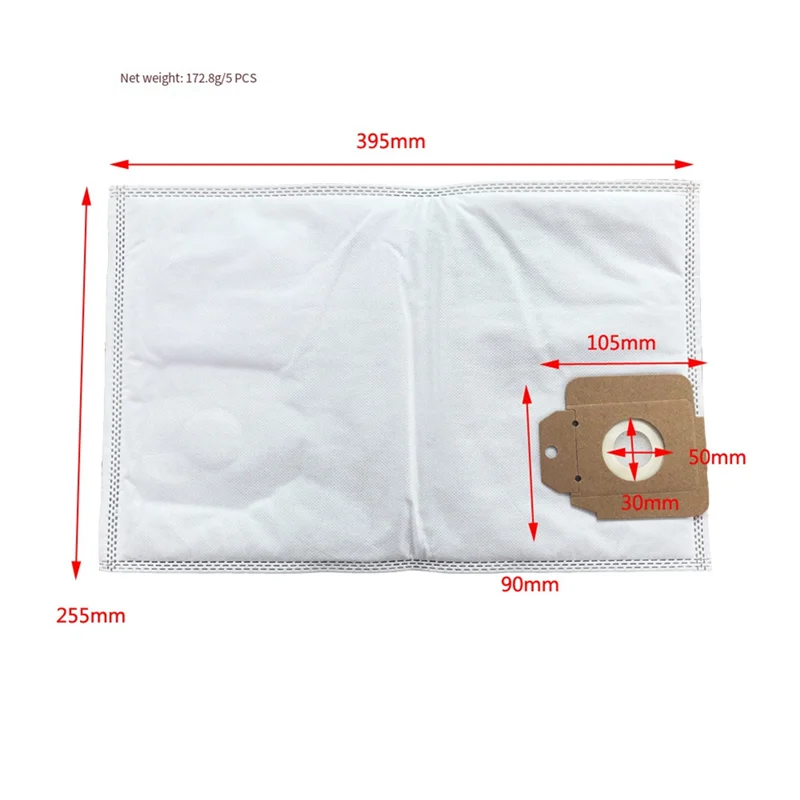 ABBK-10 Buah Tas Penyedot Debu Kompatibel untuk Karcher Tornado CV30/1 CV38/1 CV48/2 NSS Pacer Aksesori Tas Filter Kain Sintetis