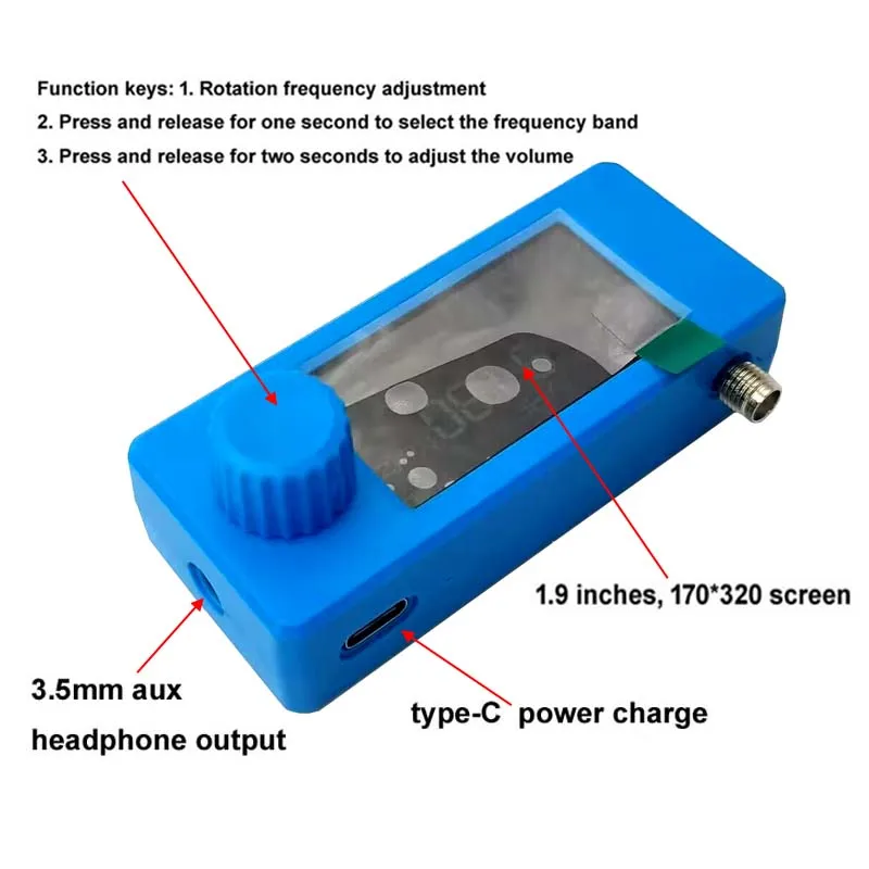 Blue Case Updated Version V3 ATS-mini 0.5-108MHz SI4732 Radio Pocket SSB Radio All Band ESP32 Radio Receiver view 2