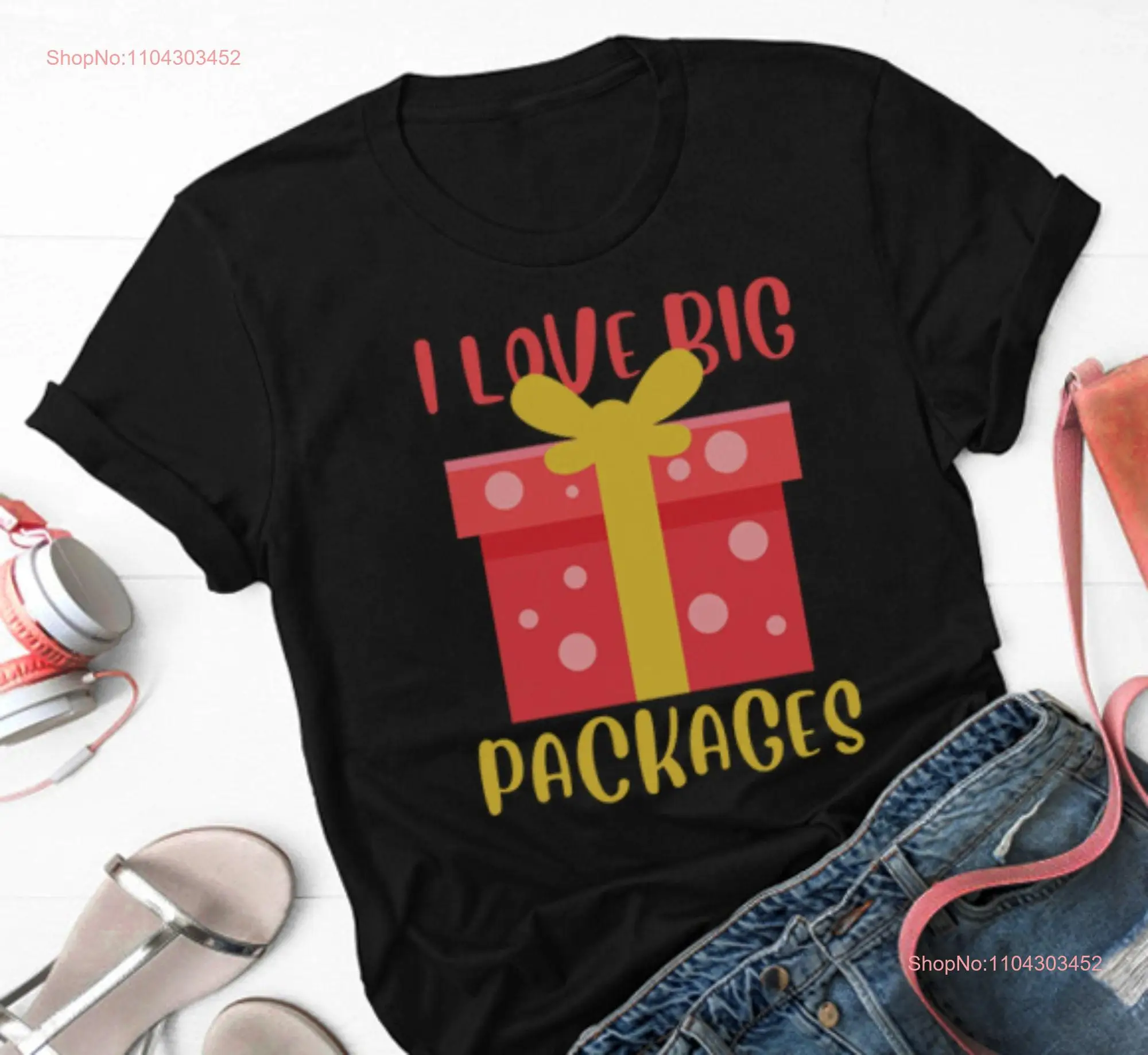 I Love Big Packages Christmas Funny T Shirt Family   long or short sleeves