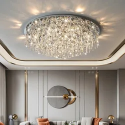 Modern K9 Crystal chandelier LED Ceiling Pendant Suspend Light  For Dining Room Living Room Bedroom Hanging Lamp