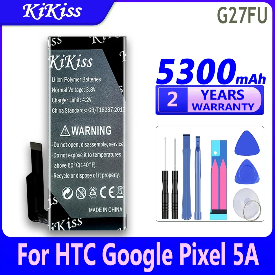 

Мощный аккумулятор 5300 мАч KiKiss G27FU для HTC Google Pixel 5A