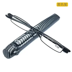 New Flip Top Cover Fashion Mini Spring Frame Reading Glasses Resin Lens Portable Pen Barrel Reading Glasses for Men and Women