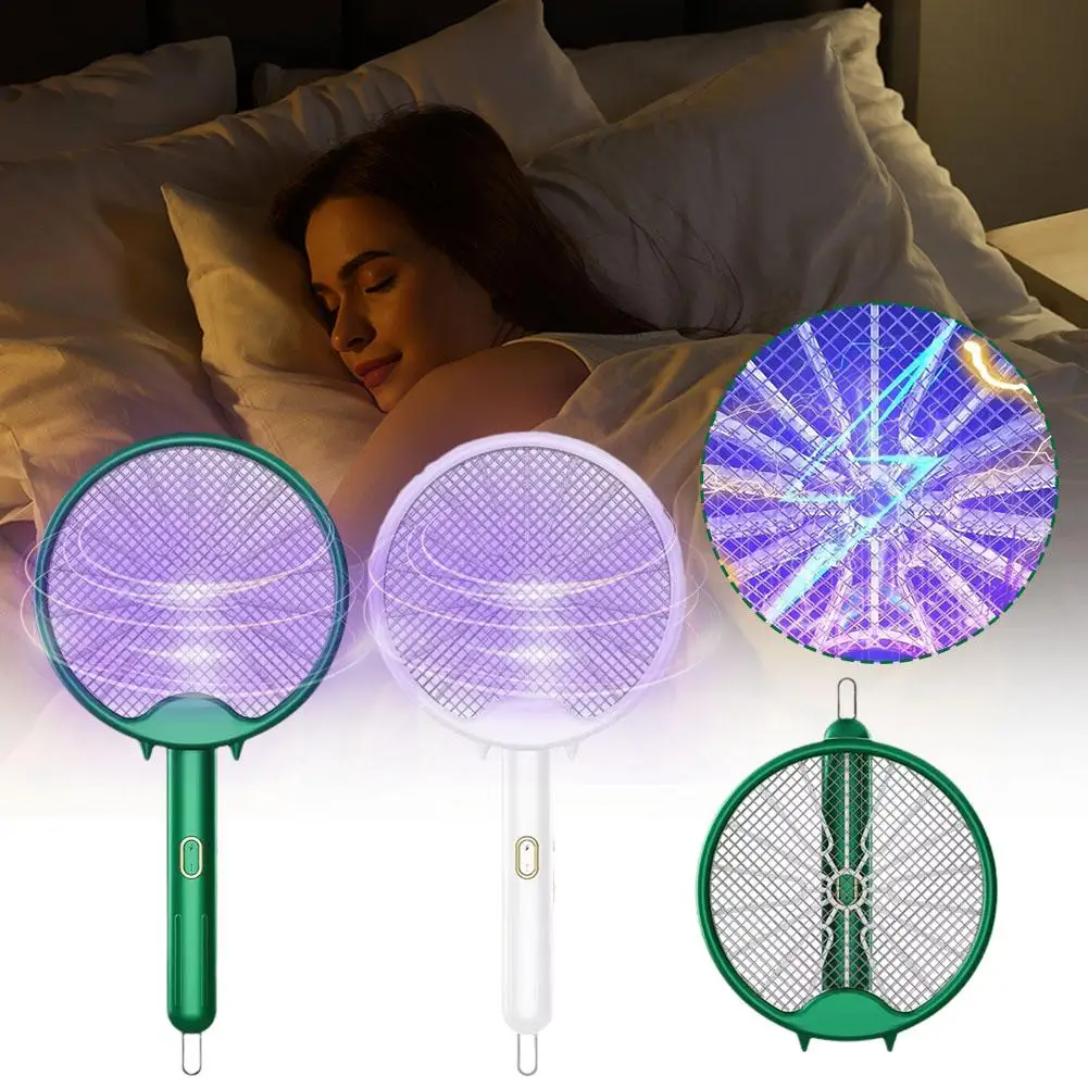 Electric Mosquito Swatter Mosquito Killer Lamp 2-in-1 Powerful Fly Swatter Household Rechargeable Convenient Killer Mosquit X8T9