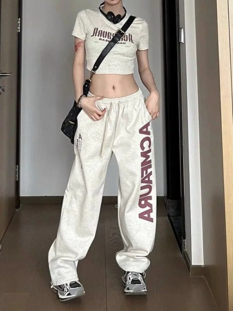 HOUZHOU Y2k Vintage Baggy Joggers Sweatpants Woman Harajuku Korean Style Oversize Sports Pants Streetwear Gyaru Hip Hop Trousers