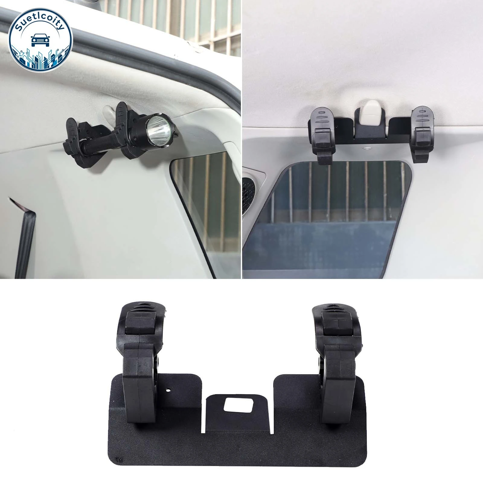 Interior Car Accessories For Toyota FJ Cruiser 2007-2021 Carbon Steel Car Trunk Roof Flashlight Holder Camping Lamp Bracket