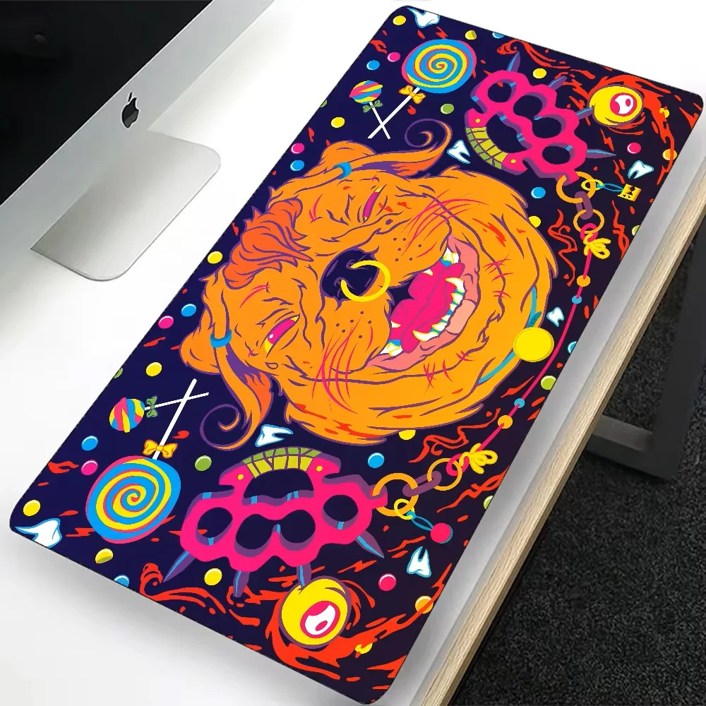 Trippy Psychedelic Weed Large Gaming Mouse Pad Computer Mousepad PC Gamer Laptop Mouse Mat Office Mausepad Keyboard Mat Desk Pad