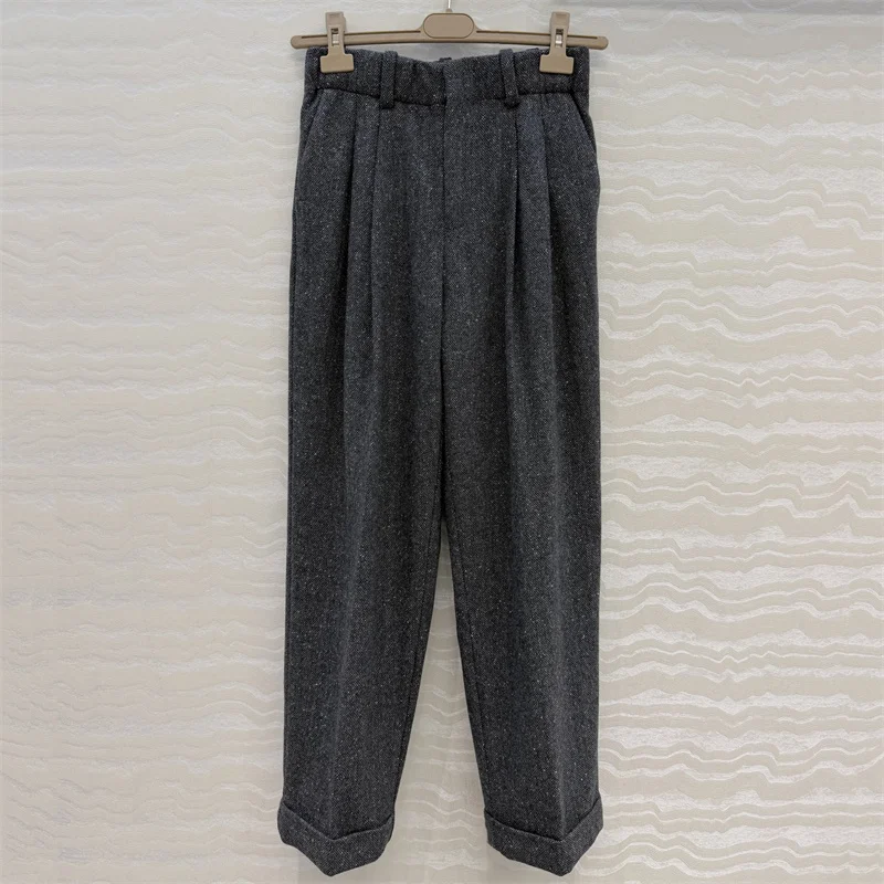 women's pants New elastic waist slim straight leg pants for autumn 2026 wool blended women's suit pants casual pants trousers