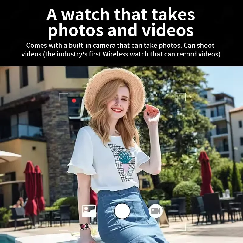 New With Camera  512M Memory Smart Watch Video Recording Health Monitoring Sports Fitness Bluetooth Call Waterproof Smartwatch