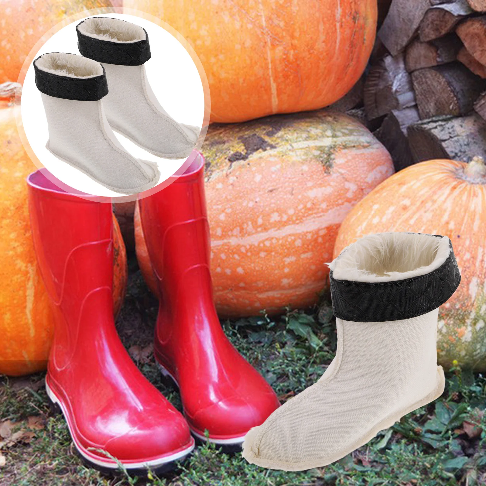 

1Pair Thick Winter Boot Liners for Men Insulated Thermal Rain Boot Socks Detachable Warm Liner Cold Weather Use