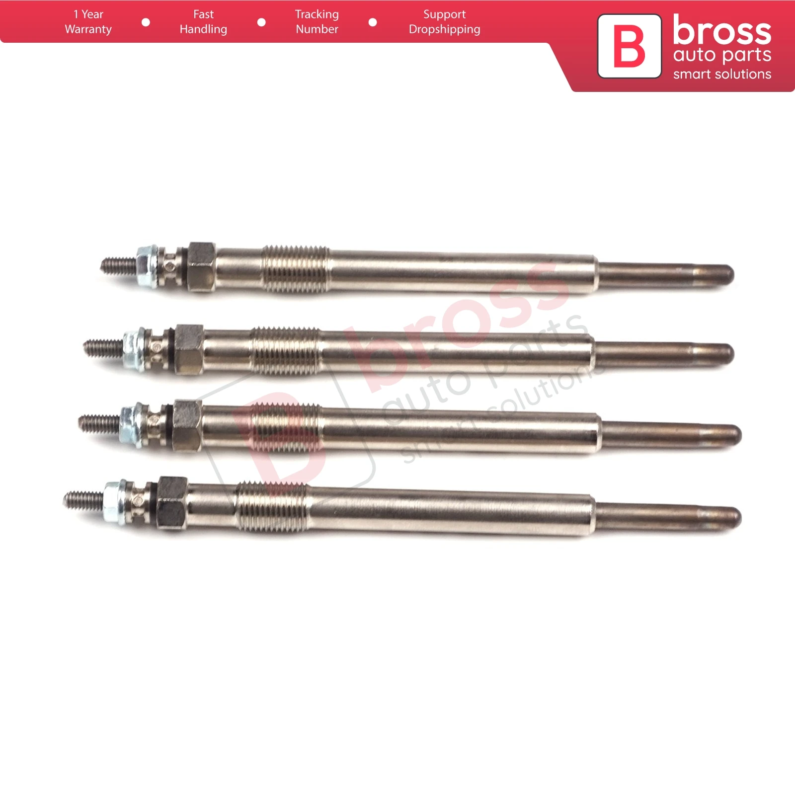 Bross Auto Parts BGP10-1 4 Pcs Heater Glow Plugs GX126, 944MJ, 100226206 for Vauxhall Opel Vectra B Free Shipment Made in Turkey