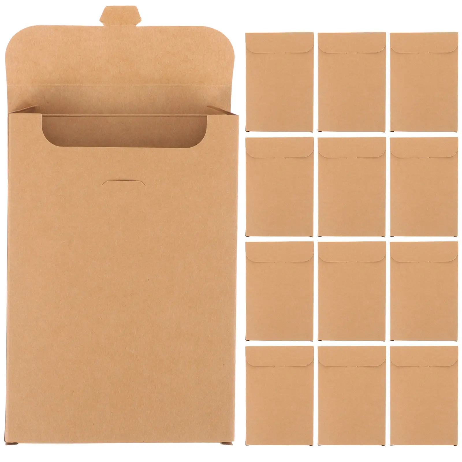 

Набор из 20 коробок для хранения открыток из крафт-бумаги: элегантный органайзер для карточек, конвертов, фотографий и почтовых открыток