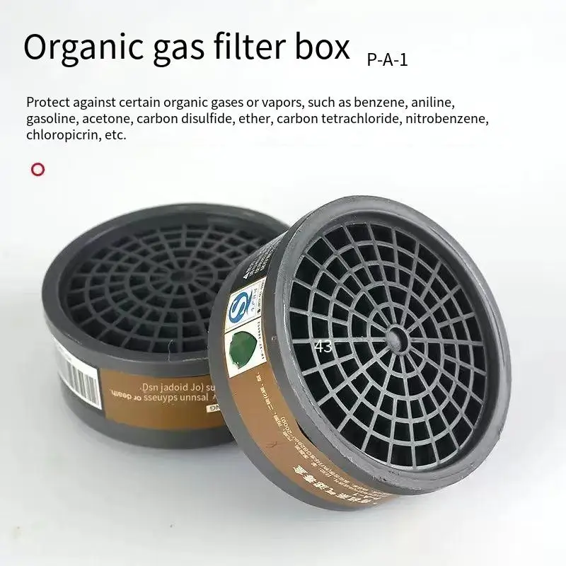 قناع غاز للرش مع فلتر كربون مزدوج، قناع واقٍ، المبيدات الكيميائية، مضاد للضباب، نظارات، بدلة، 8201 #6