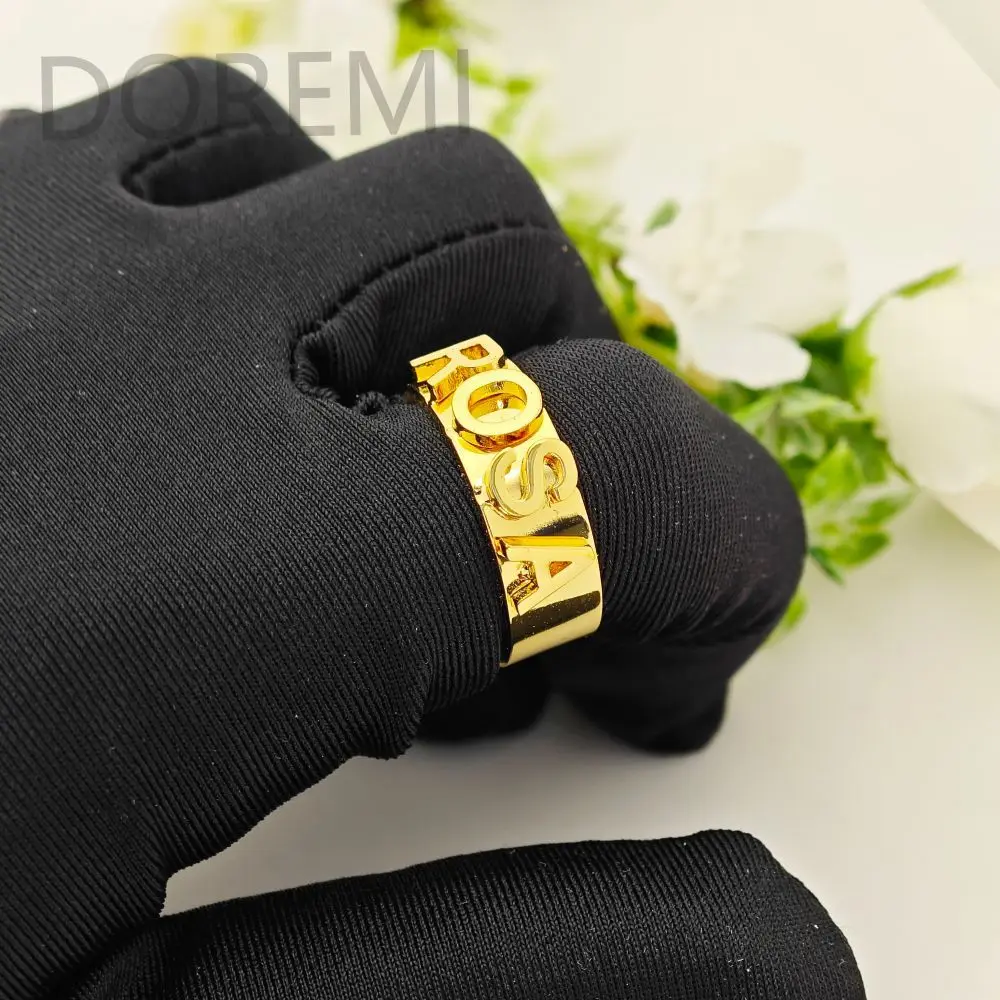 

Кольцо с именем Lateefah 6 мм без буквы Cz, элегантный подарочный дизайн для женщин, кольцо с круглым ремешком с обычной буквой