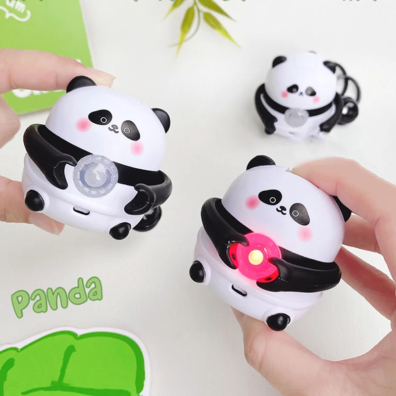 1Pcs Funny Cute Panda Sound And Shine Keychain Female Cute Cartoon School Bag Charm Car Key Charms Couple Confession Props Gift