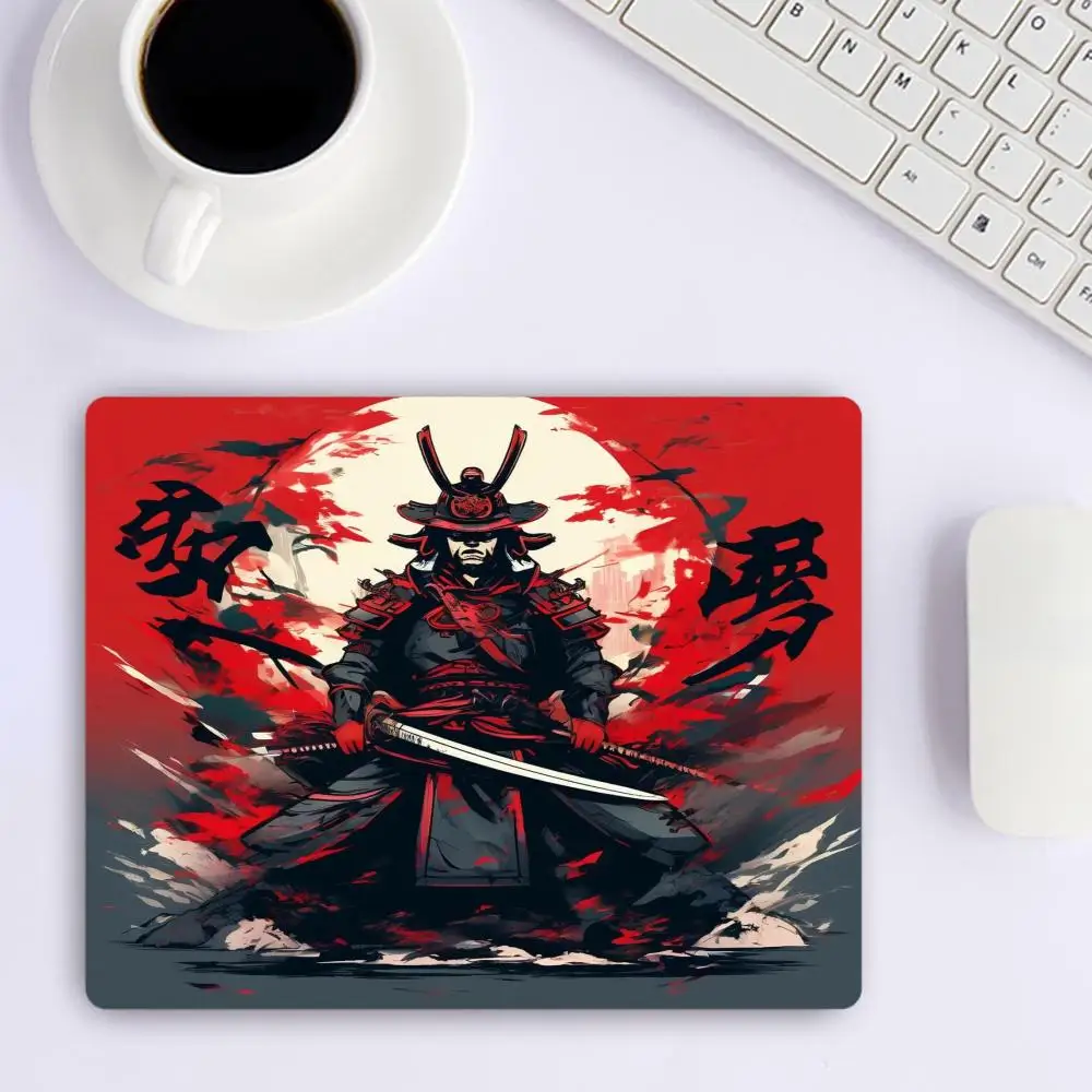 Table Mat For Games White Green Oni Warrior Japanese Robe Blue Smoke Ghost Background For Laptop Bedroom Learning Pad