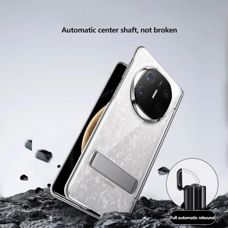 Electroplating Transparent Phone Case For Huawei Mate X6 X5 X3 5G Magnetic Hinge Screen Glass Full Protective Cover