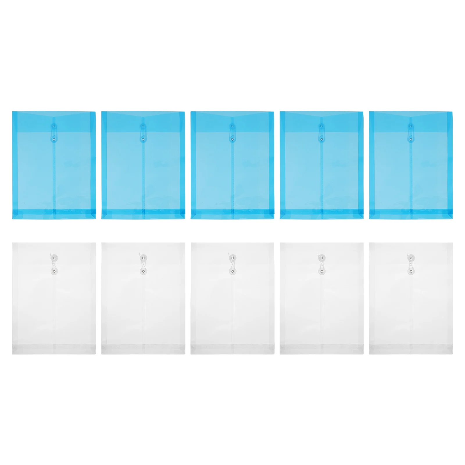 

10Pcs A4 Document Folders Assorted Colors Pvc File Bag for and Storage