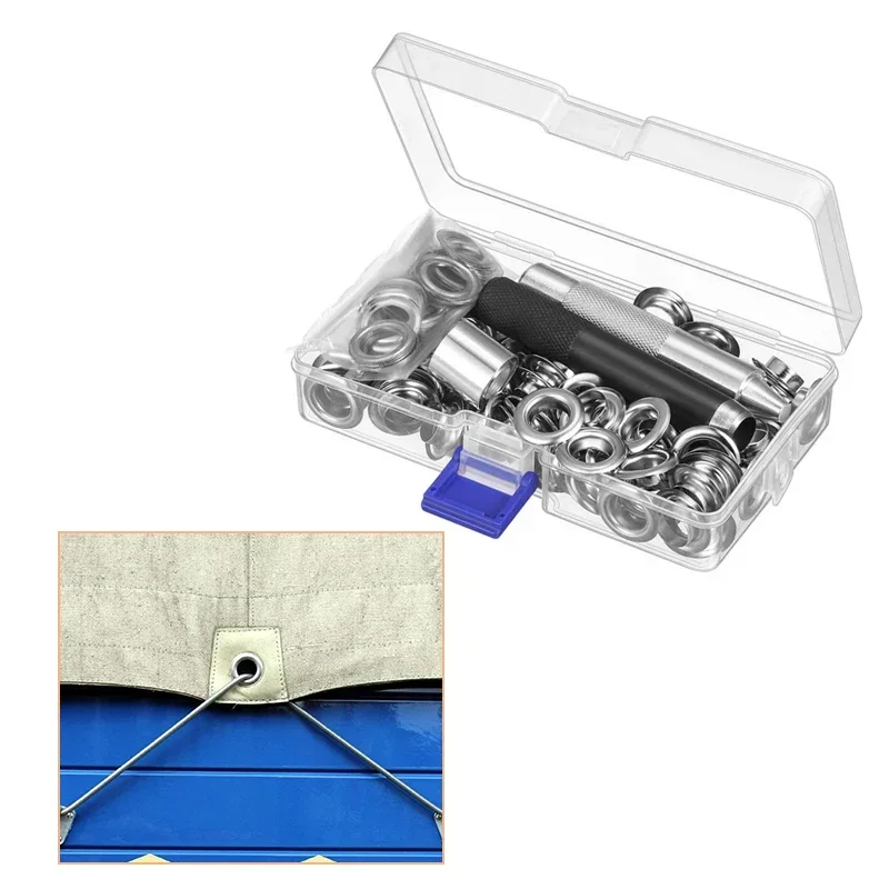 真ちゅう製のアイレットのセット,10mm,100個,保護バッグ,ファブリックキット,テント,カーテン,スクラップブッキング