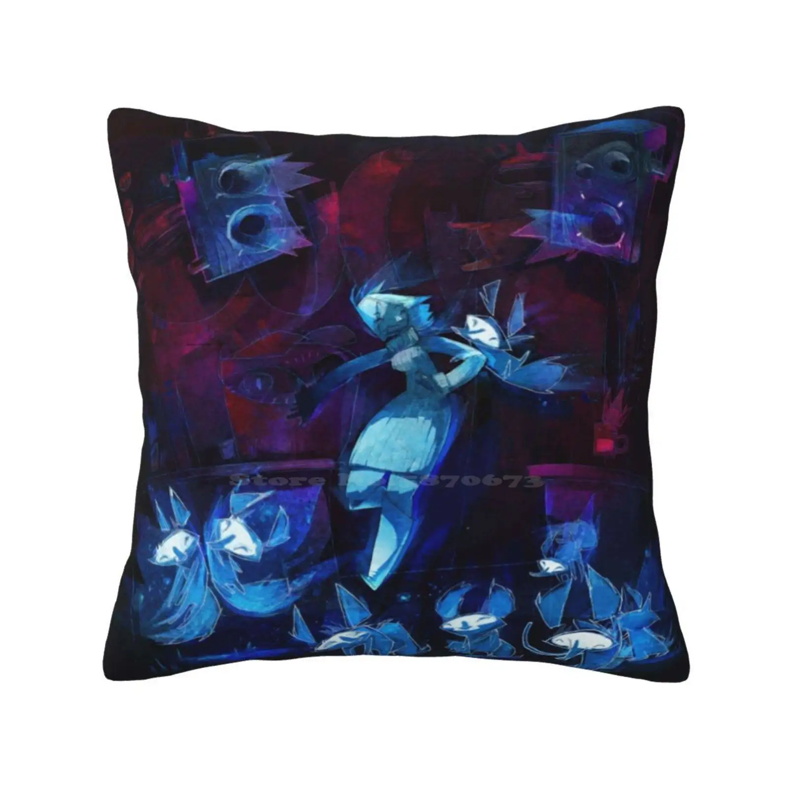 Disco Pillows Case Bedroom Home Decoration Girl Music Dance Lights Night Club Disco Fox Animal Small Blue Character Wall