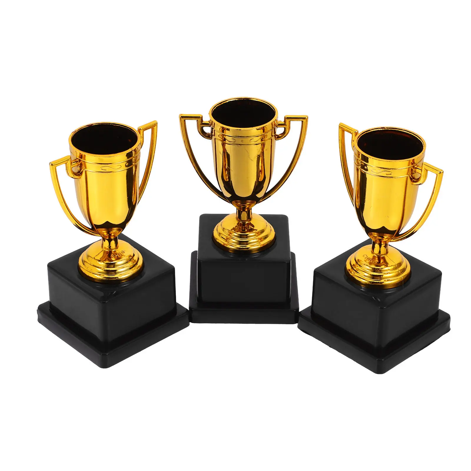 3Pcs Lightweight Elegant Plastic Trophy Cups Small Award Trophies for Halloween Trophy Party Favors Soccer Basketball Baseball
