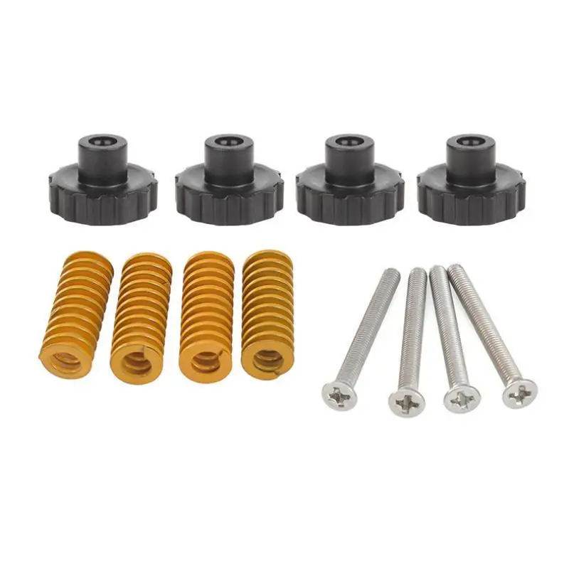 3DSWAY 3D Printer Part M3 M4 Hotbed Nut Spring Screw Leveling Kit Heated Bed Platform Level Spring Accessories For CR10 Ender 3