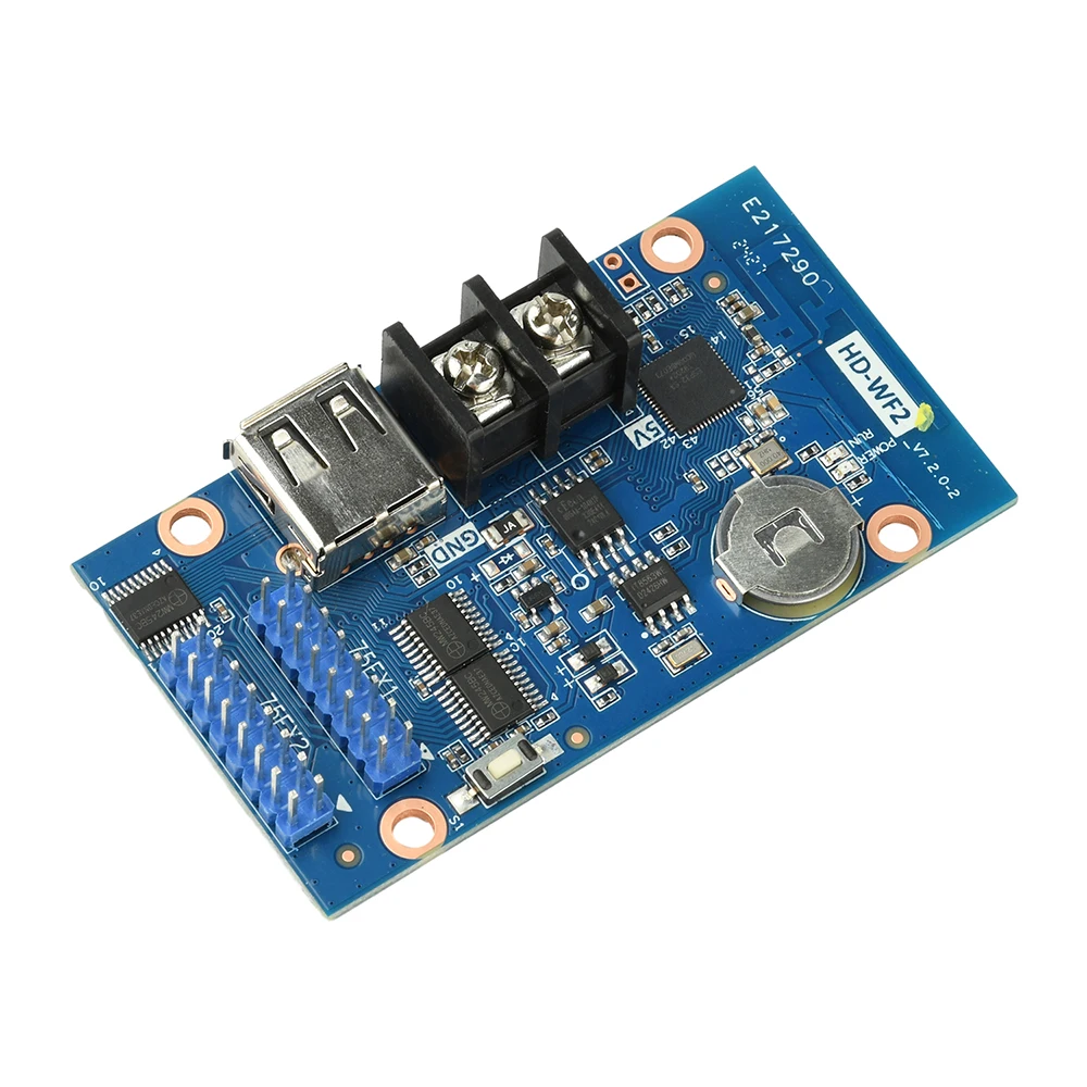 شاشة LED كاملة الألوان وحدة تحكم HD-WF2 مع تحديث برنامج WiFi USB وتطبيق الهاتف المحمول لعلامات الإعلانية لواجهة المتجر DC 4.2-5.5V