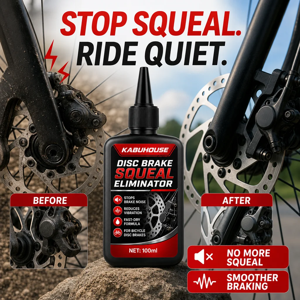 KABUHOUSE Disc Brake Noise Eliminator 100ml, Stops Squeaks & Vibrations, for MTB Road Commuter Bikes, Safe for Disc Pads