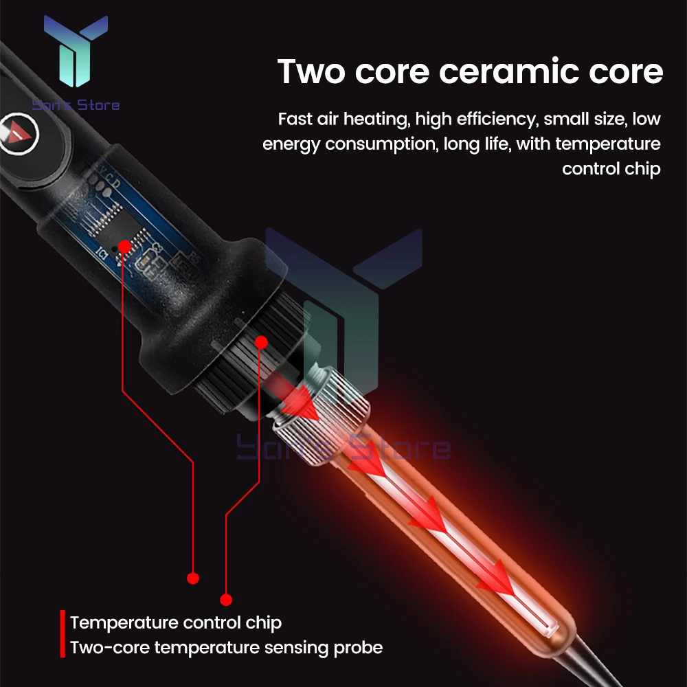 80W Saldatore Elettrico Temperatura Regolabile LED Display Digitale Ferro Termostatico Adatto per Gioielli Riparazione Elettrica