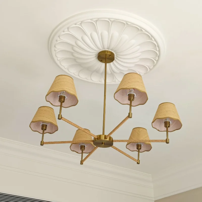 Voice Control Light Bulb - Kreatywne wykończenie z rattanu z 6