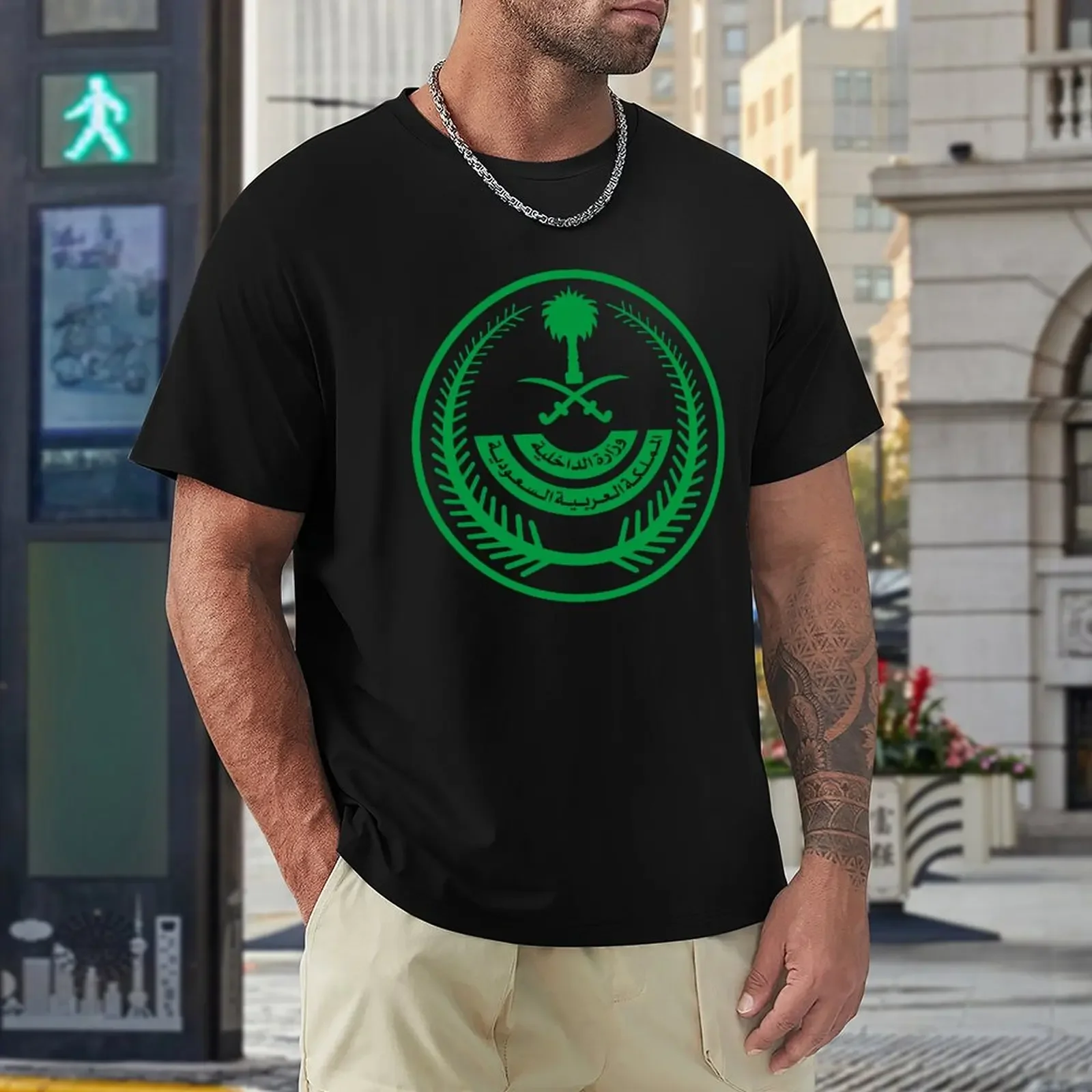 Oversized Saudi Arabia Shirt Men UK Style T Shirt Harajuku Short Sleeve T-shirt 100% Cotton Graphics Tshirt Tops