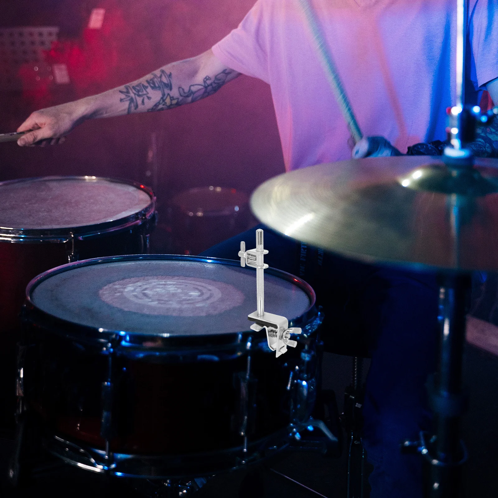 حامل مشبك جرس البقر لمجموعة طبلة باص المجلفن الصلب تصاعد قوس تمديد كليب مجموعة طبلة ملحق #1