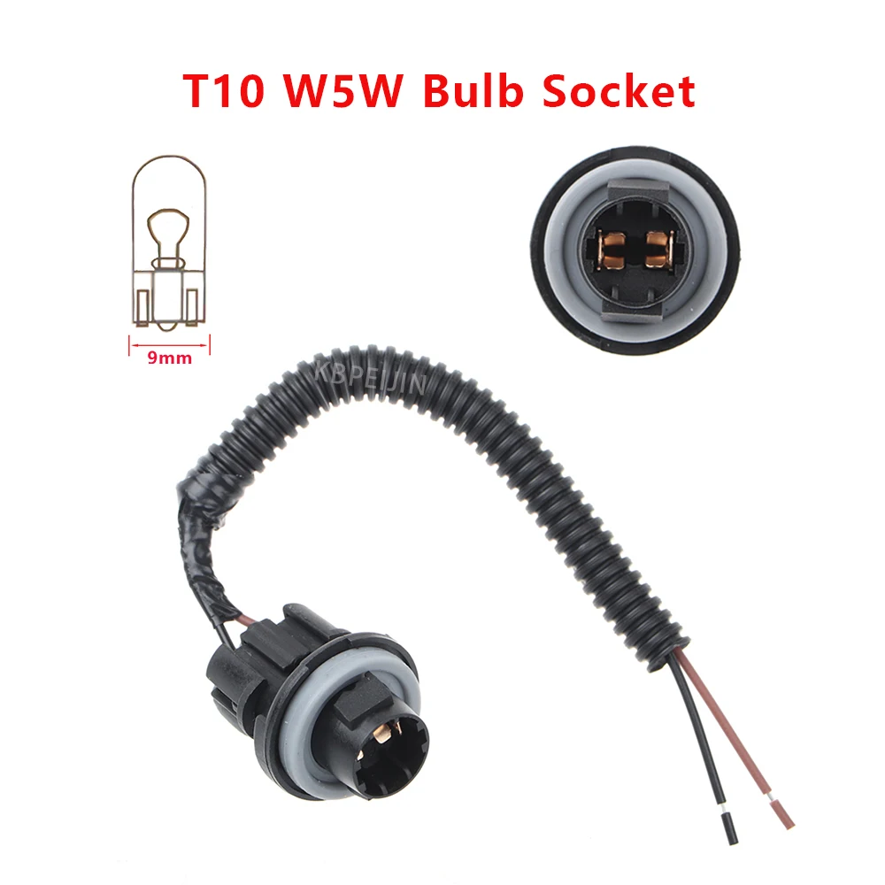 2 x Car License Plate Lights T10 W5W Bulb Holder For Cadillac Escalade Cable Connector Accessories