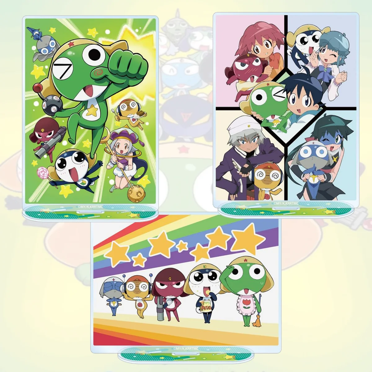 Anime: Sargento Set de Soportes Acrílicos Creativos Keroro de 15cm, Tamama Private, Adorno para el Día de la Madre para Escritorio de Estudio, Llavero