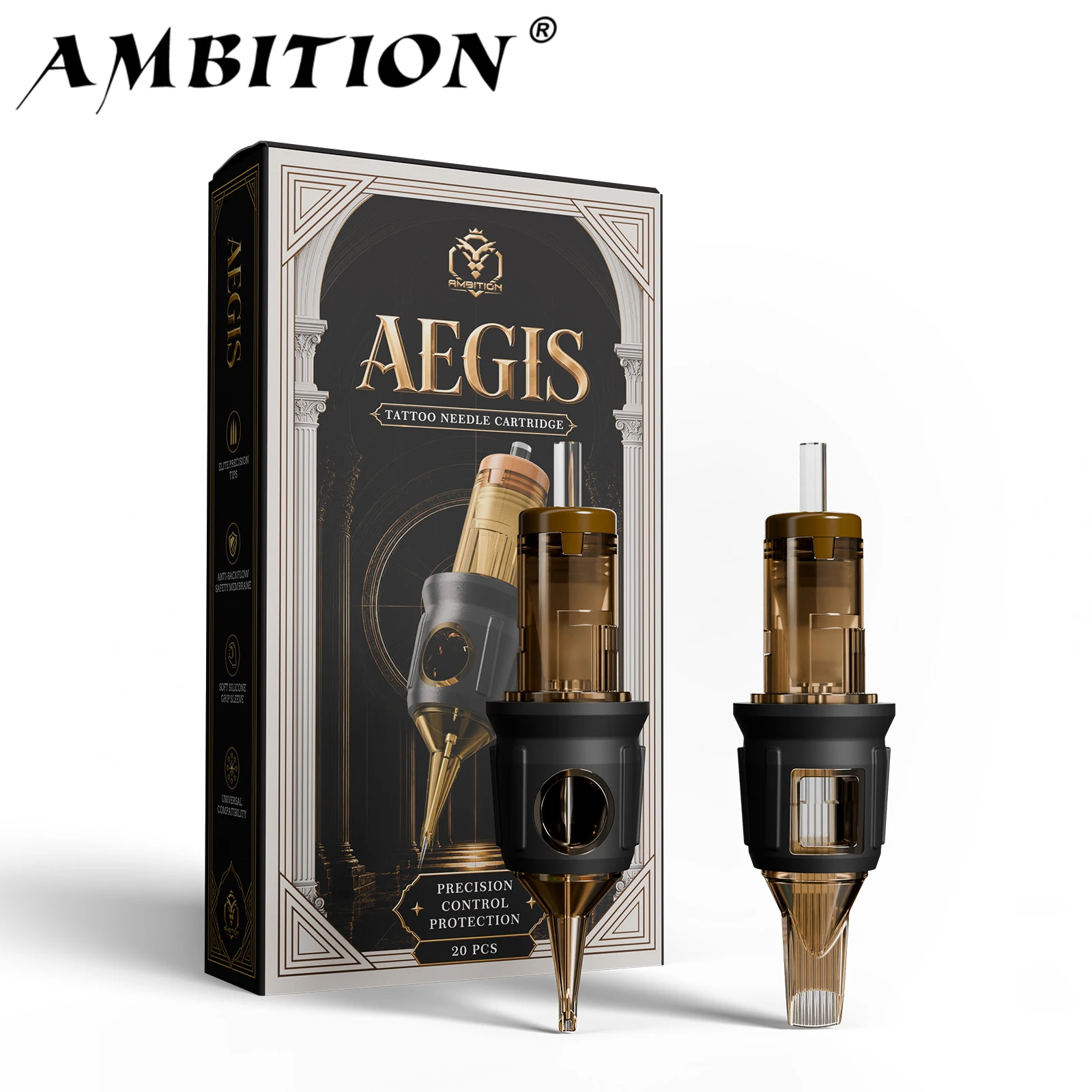 Ambition AEGIS Cartridge Tattoo Needle Mix 20PCS RL RS RM Round Liner Shader Curved Magnum SMP Disposable Tattoo Machine Supply