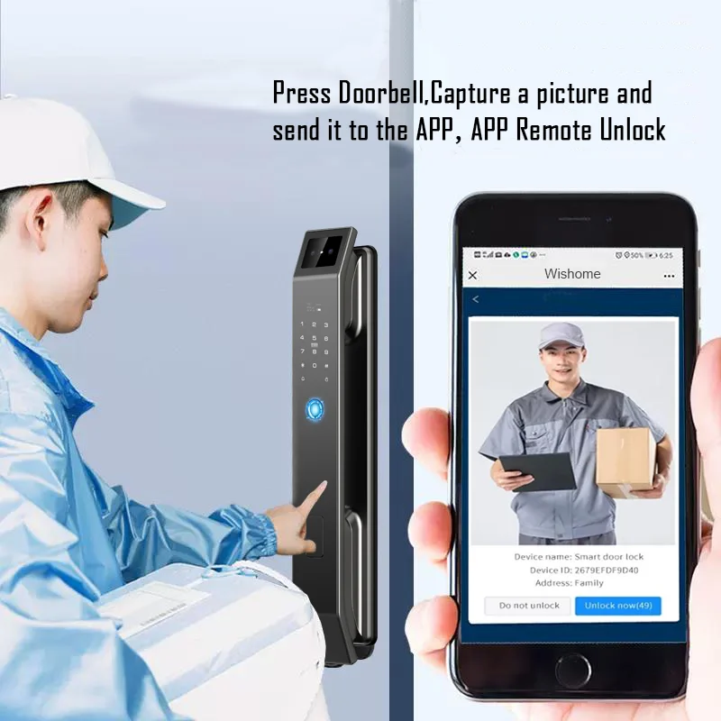 3D Face Recognition Unlock Digital Door Lock With Camera FIngerprint Password Unlock Keyless Electronic Door Lock 4