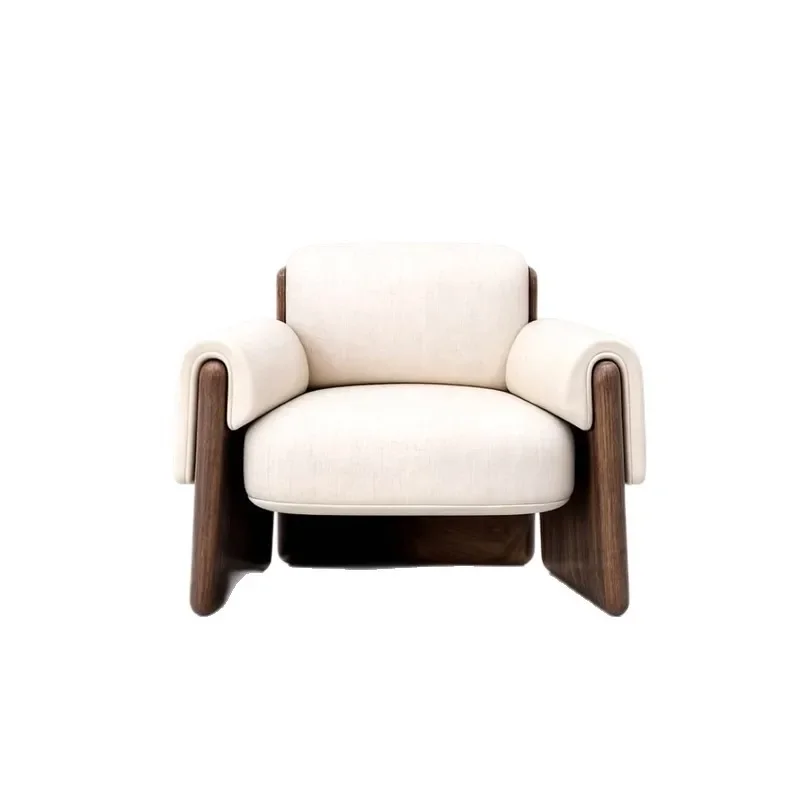 Modern new Chinese-style negotiation meeting room, VIP sofa reception coffee table combination, single solid wood office sofa