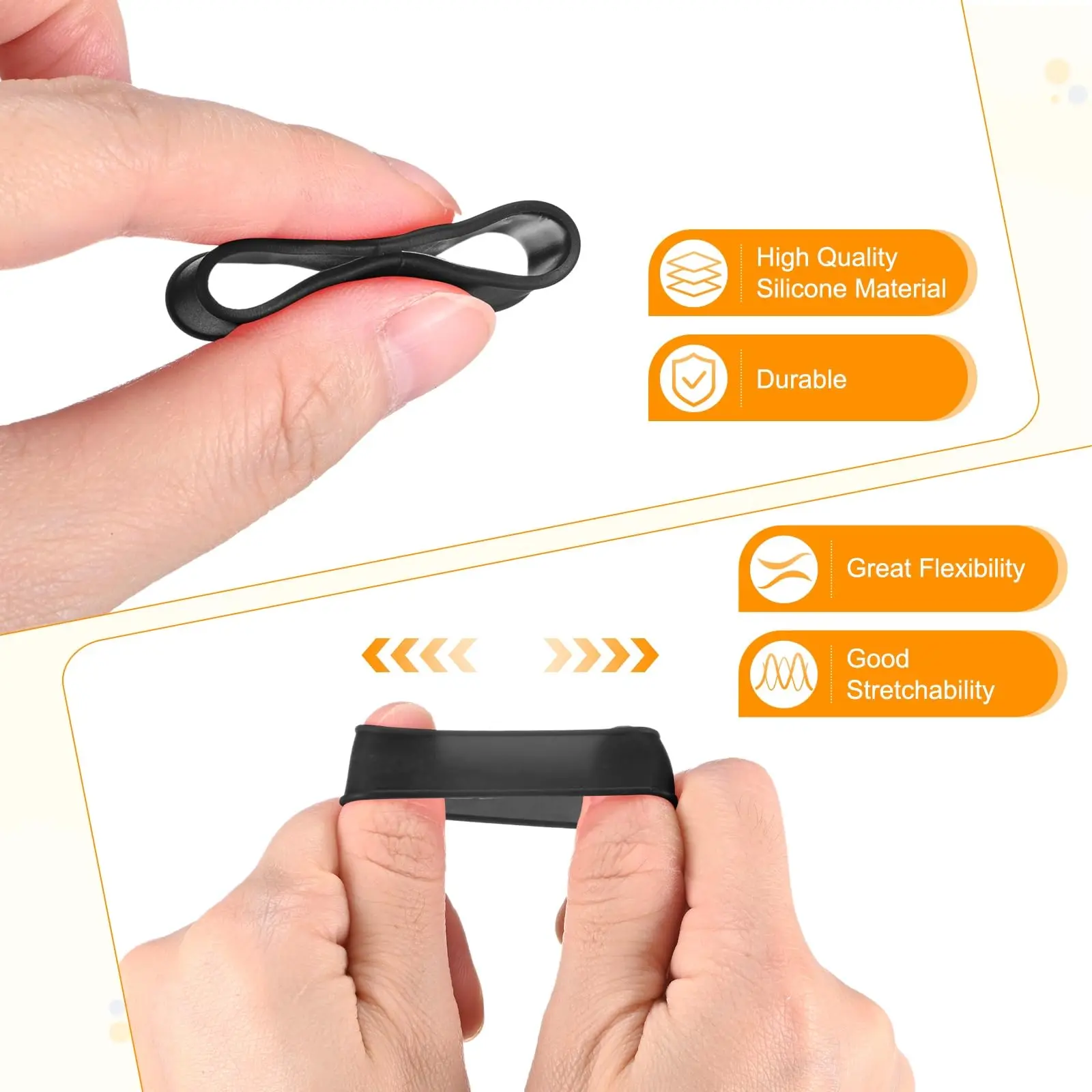 8PCS Pickleball Paddle Racket Grip Bands Tennis Racket Rubber Racquet Grip Ring Anti-slip Silicone Overgrip Ring Grip Strap