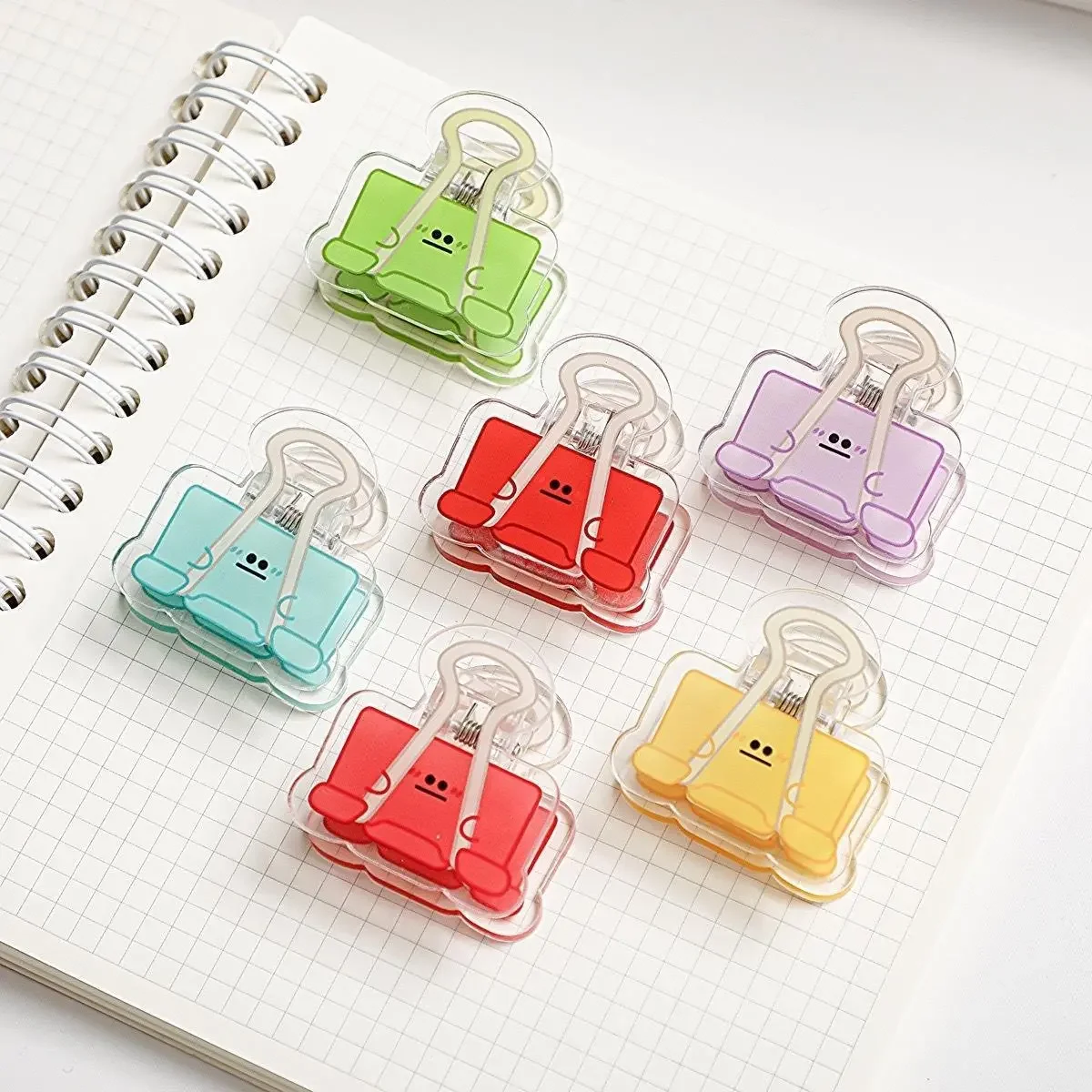 

6 шт. красочные милые мультяшные скрепки для бумаг, многофункциональные офисные скрепки для документов и купюр, зажимы для журналов