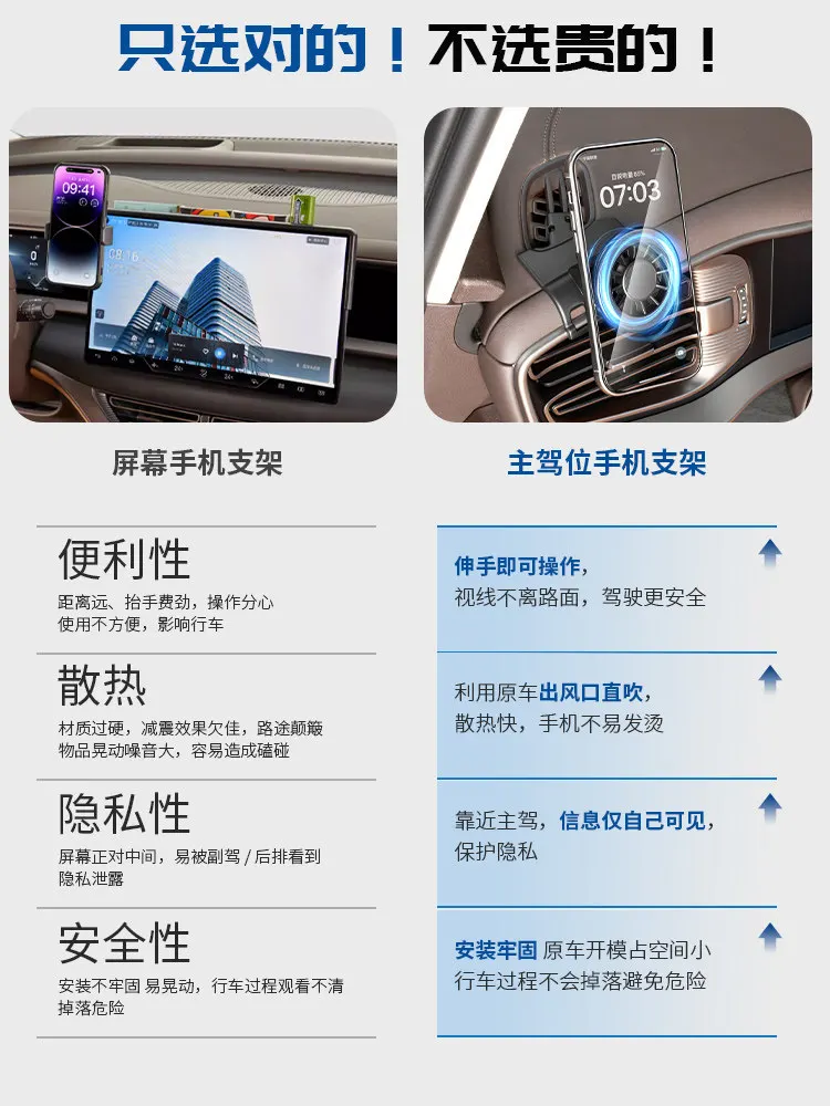 For Denza D9 Car Main Driver Seat 360 Degree Rotatable Magnetic Phone Holder Fixed Bracket Interior Modification Accessories